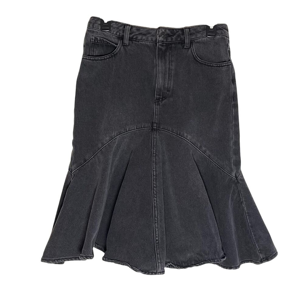 FREE PEOPLE x WE THE FREE Women’s Black Wash Fishtail Denim Skirt